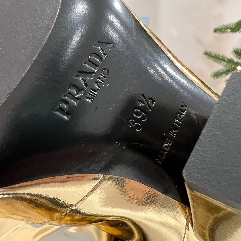 PRADA Metallic Leather Mid-Calf Boots EU:39.5 - Picture 10 of 11